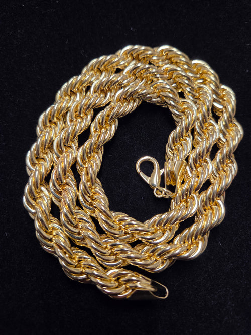 10MM 24" Gold 14K Rope Necklace